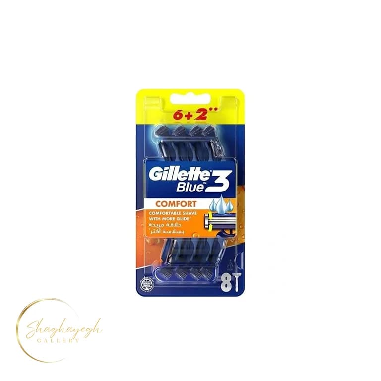 تیغ اصلاح ژیلت بلو تری کامفورت ۸ عددی Gillette Blue3 Comfort 8 Pack