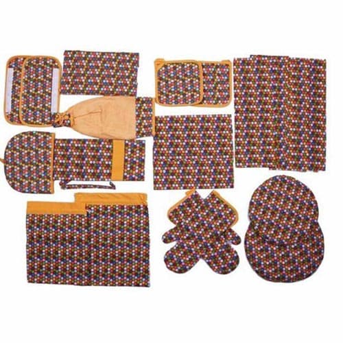 سرویس آشپزخانه 20 تکه رزین تاژ طرح خالدار رنگی (الوان)