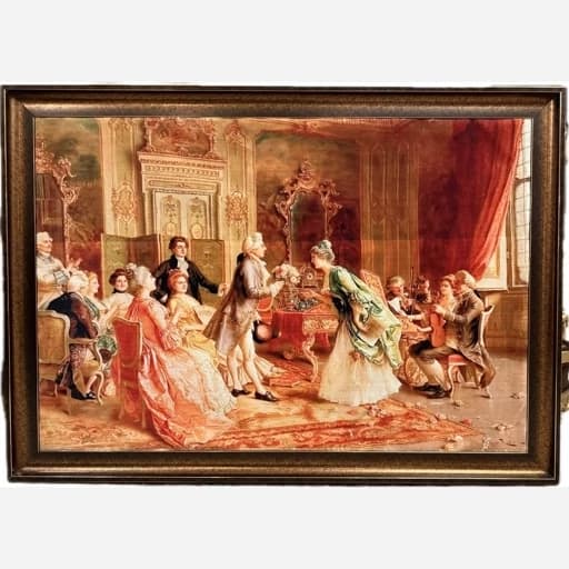 تابلو فرش ماشینی طرح خاستگاری ابعاد 80*120