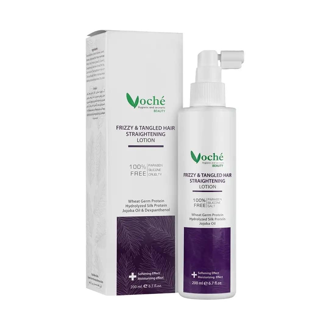 لوسیون مو نرم کننده وچه مناسب موهای وز و گره خورده حجم 200 میلی لیتر/Voche Hair Smoothener Spray 200ml