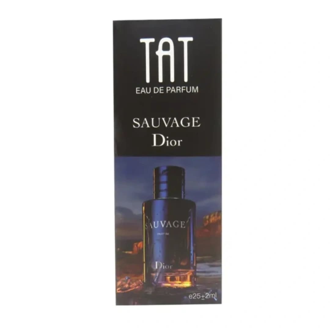 عطر جیبی مردانه تات مدل ساواج دیور با رایحه معتدل حجم 25 میلی لیتر/Tat Men’s Pocket Perfume Dior Sauvage Moderate Scent 25ml