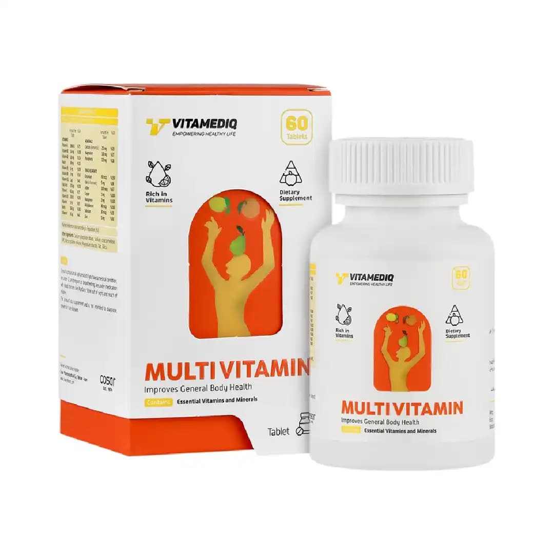 قرص مولتی ویتامین ویتامدیک 60 عددی/Vitamediq Multivitamin 60 Tablets