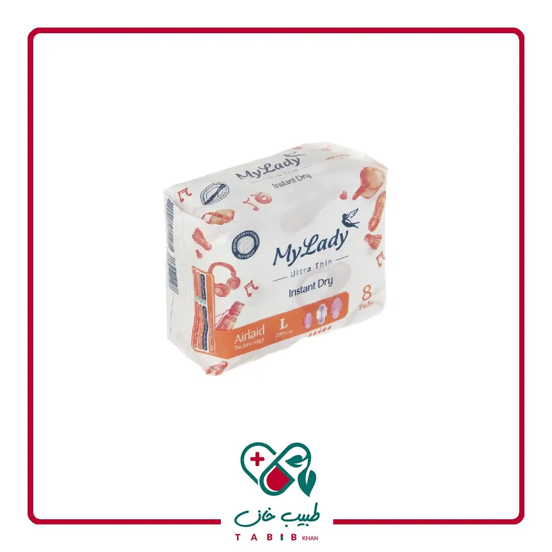 نوار بهداشتی مای لیدی مدل Silky Soft سایز بزرگ مجموعه 6 عددی/My Lady Sanitary Pad Silky Soft Model Large Size 6 Pcs — تصویر ۲