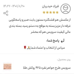 سرویس طرح جواهر نقره 925 روکش طلا — تصویر ۴
