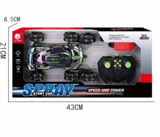 ماشین کنترلی دیوانه شش چرخ دو ریموت شارژی Spray Stunt Car