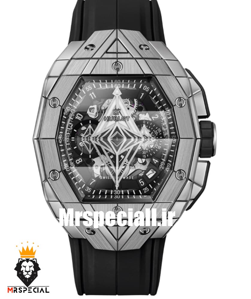 ساعت مچی مردانه هابلوت کرنوگراف استیل بند رابر 01695 HUBLOT BIG BANG SANG BLEU