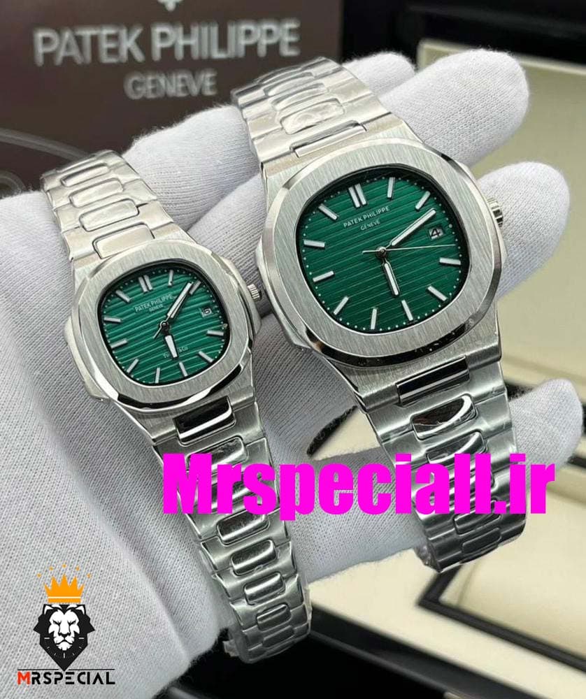 ساعت ست مردانه و زنانه پتک فیلیپ ناتیلوس کوارتز استیل صفحه سبز Patek Philippe NUATILOS 01673 — تصویر ۲
