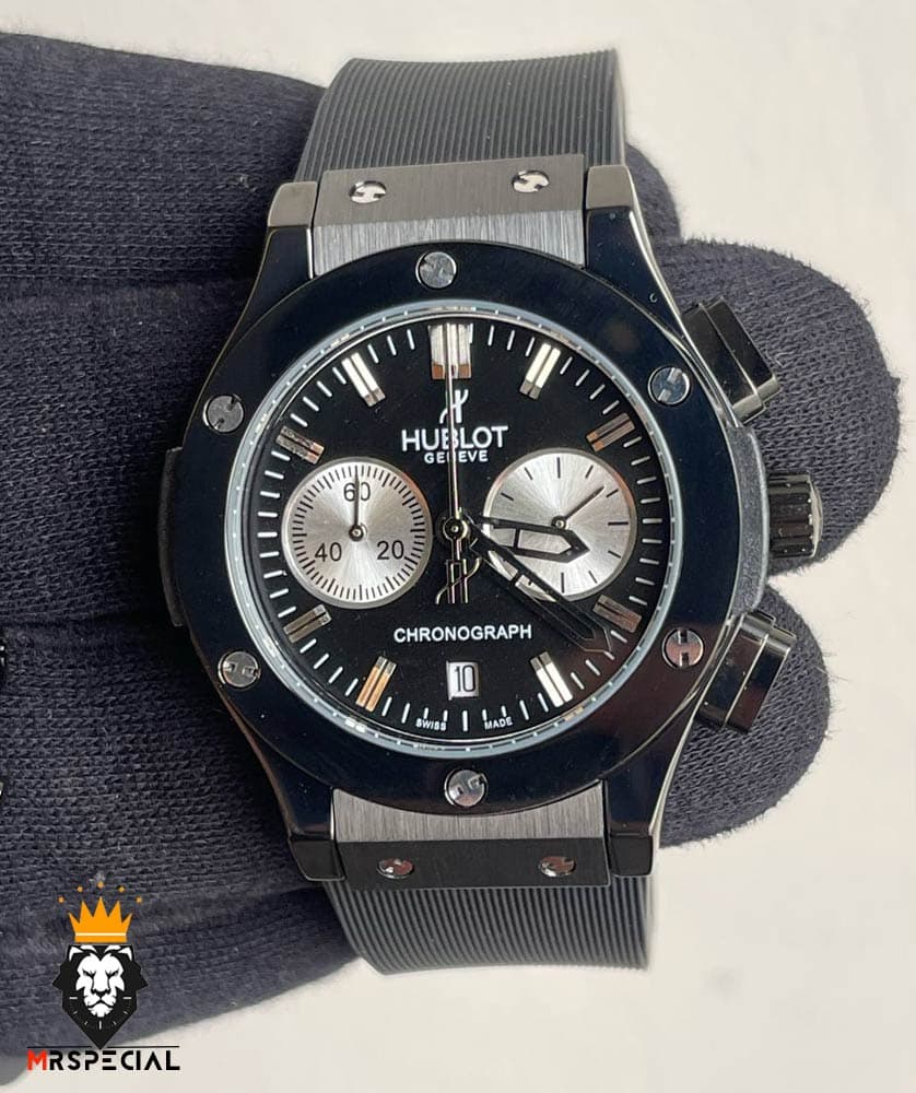 ساعت ست هابلوت مردانه و زنانه کرنوگراف مشکی صفحه مشکی 01652 HUBLOT BIG BANG — تصویر ۳