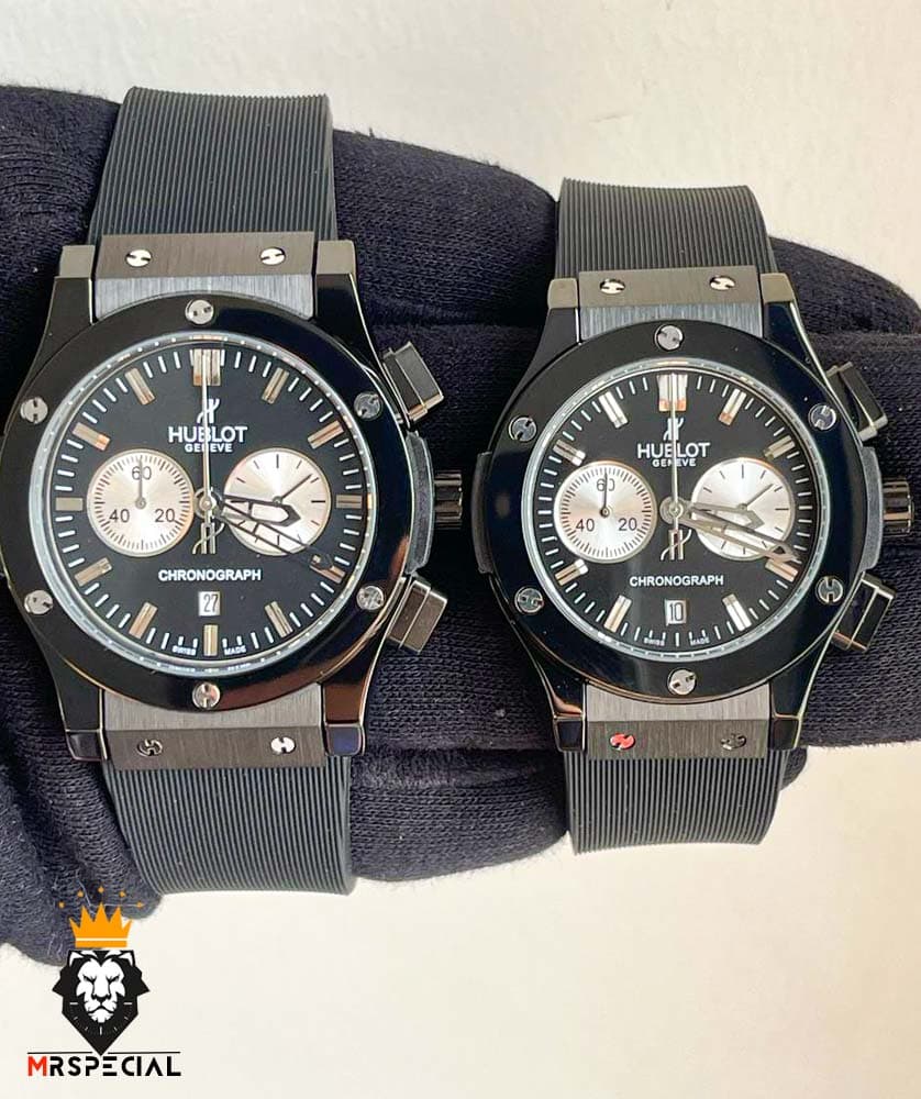 ساعت ست هابلوت مردانه و زنانه کرنوگراف مشکی صفحه مشکی 01652 HUBLOT BIG BANG — تصویر ۲