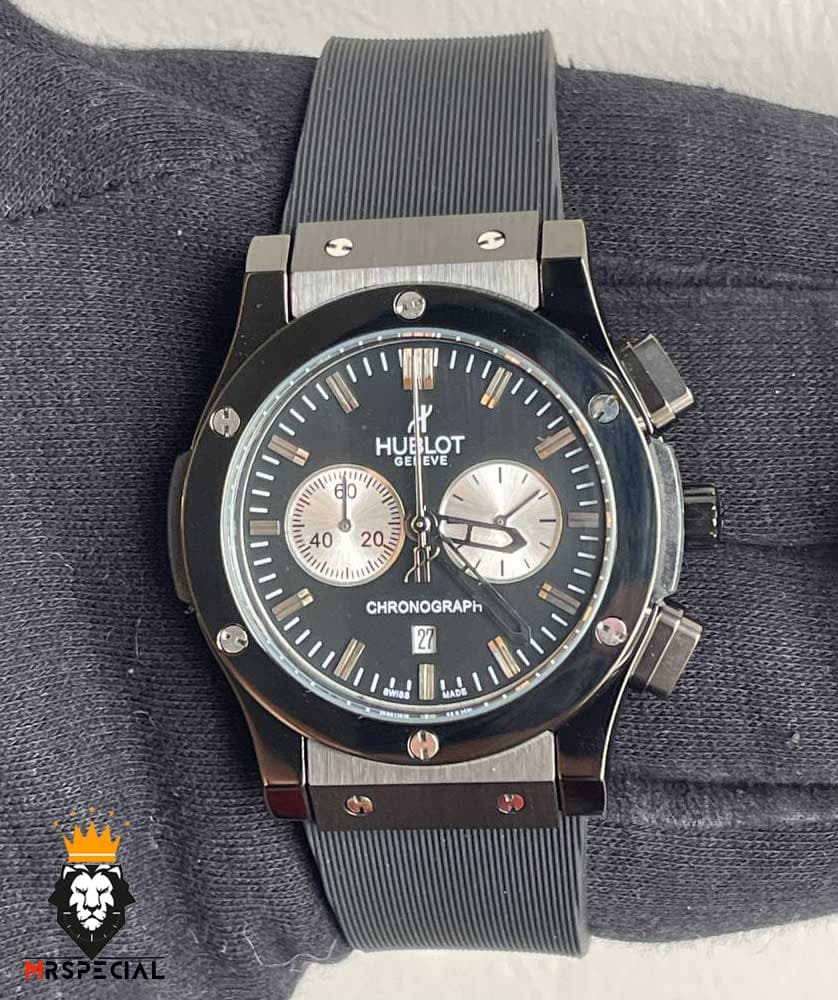 ساعت ست هابلوت مردانه و زنانه کرنوگراف مشکی صفحه مشکی 01652 HUBLOT BIG BANG — تصویر ۴