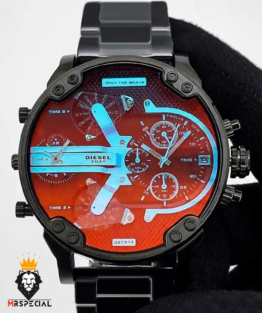 ساعت مچی مردانه دیزل هفت موتوره مشکی شیشه رنگی diesel MR.daddy 01628 — تصویر ۲