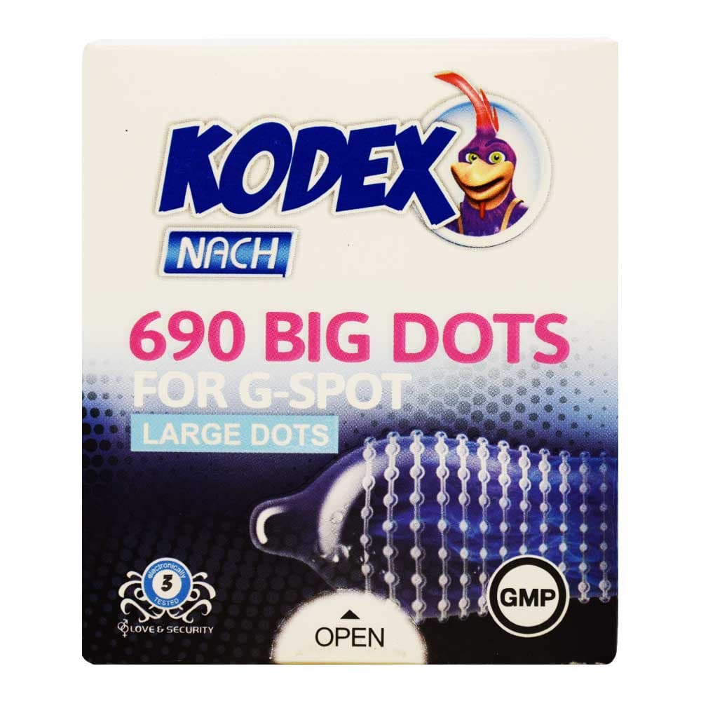 کاندوم کدکس KODEX مدل خاردار درشت بسته 3 عددی — تصویر ۲