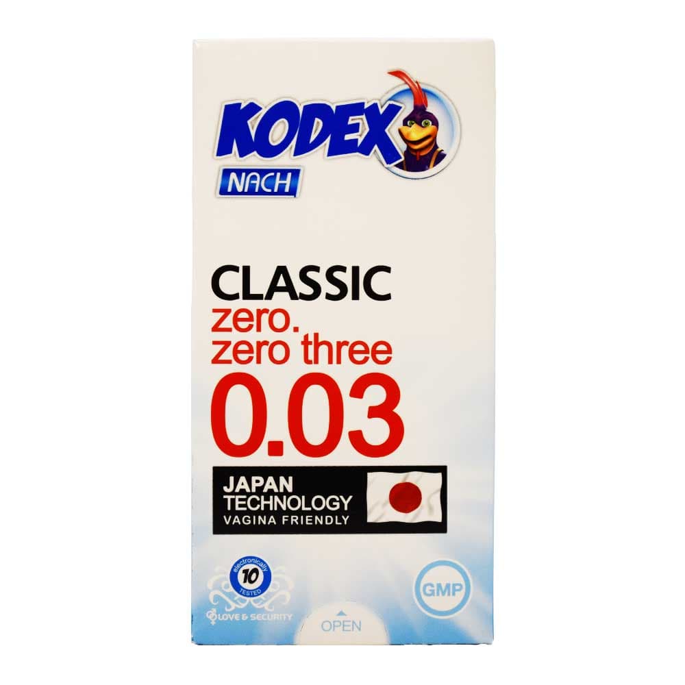 کاندوم کلاسیک کدکس KODEX با ضخامت 30 میکرون بسته 10 عددی