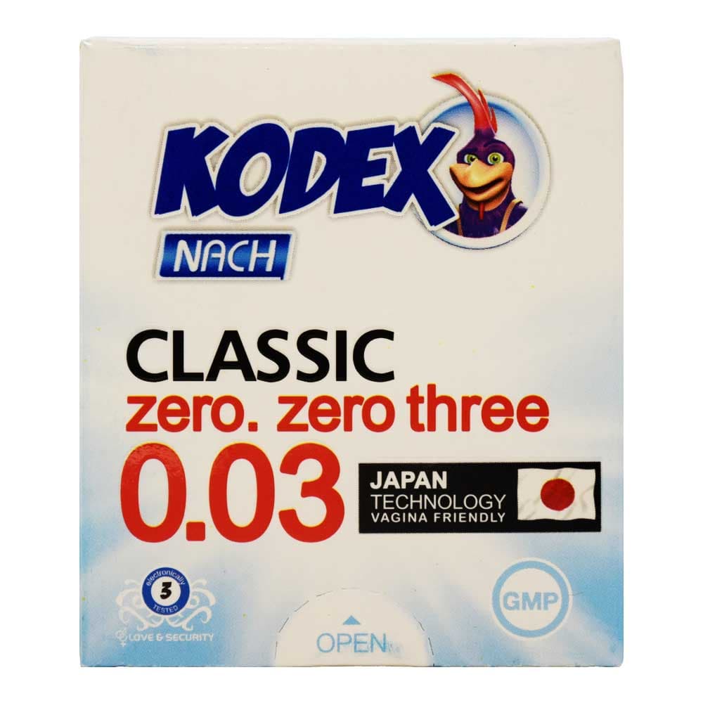 کاندوم کلاسیک کدکس KODEX با ضخامت 30 میکرون بسته 3 عددی