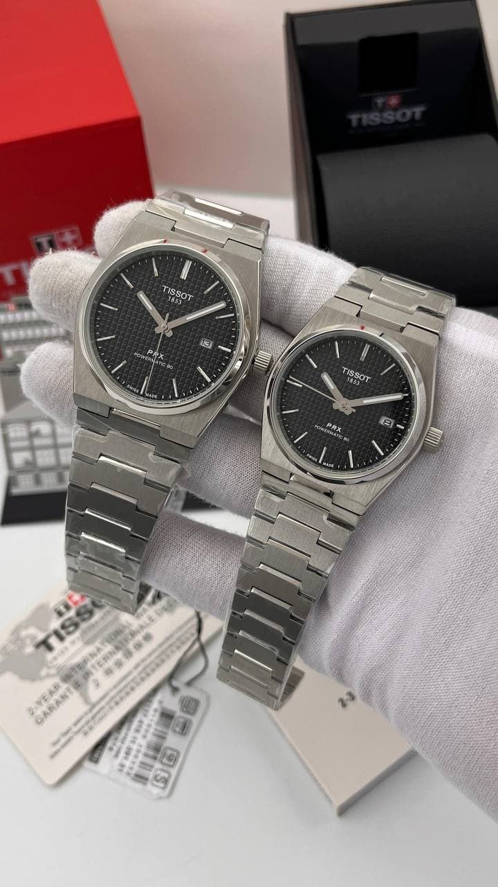 ساعت مچی مردانه زنانه تیسوت مدل Tissor prx power matic صفحه مشکی