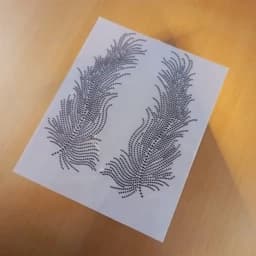 نگین حرارتی طرح پر متوسط . چادر . نگین چادر . مانتو . نگین چسبی — تصویر ۳