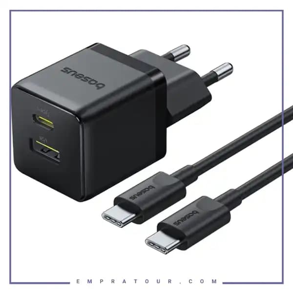 آداپتور شارژ دو پورت 30 وات با کابل CCZC30UE