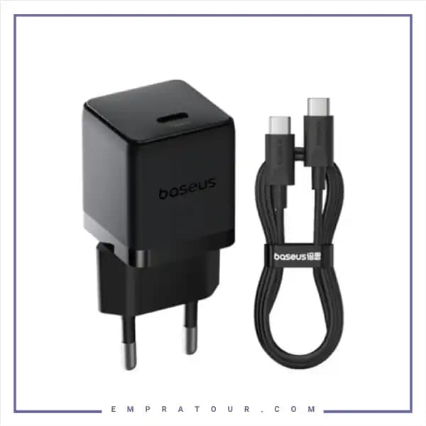 آداپتور شارژ 20 وات با کابل بیسوس CCZC20CE