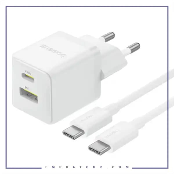 آداپتور شارژ 20 وات دو پورت با کابل بیسوس CCZC20UE — تصویر ۵