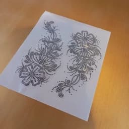 نگین حرارتی طرح گل بنفشه . چادر . نگین چادر . مانتو . نگین چسبی — تصویر ۳