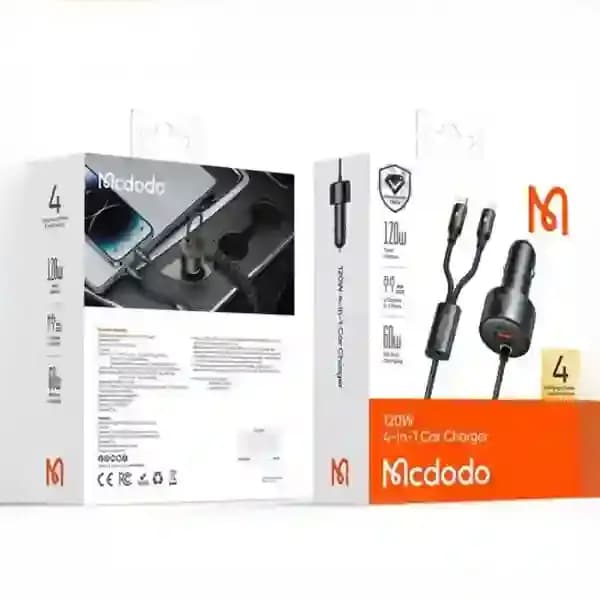 شارژر فندکی 120 وات با دو کابل متصل مک دودو CC-0370 — تصویر ۱۰