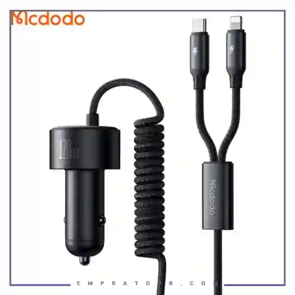 شارژر فندکی 120 وات با دو کابل متصل مک دودو CC-0370