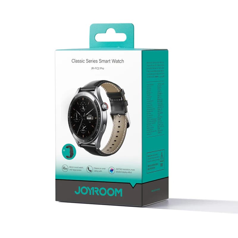 ساعت هوشمند کلاسیک با بند چرمی جویروم JOYROOM JR-FC2 Pro — تصویر ۴