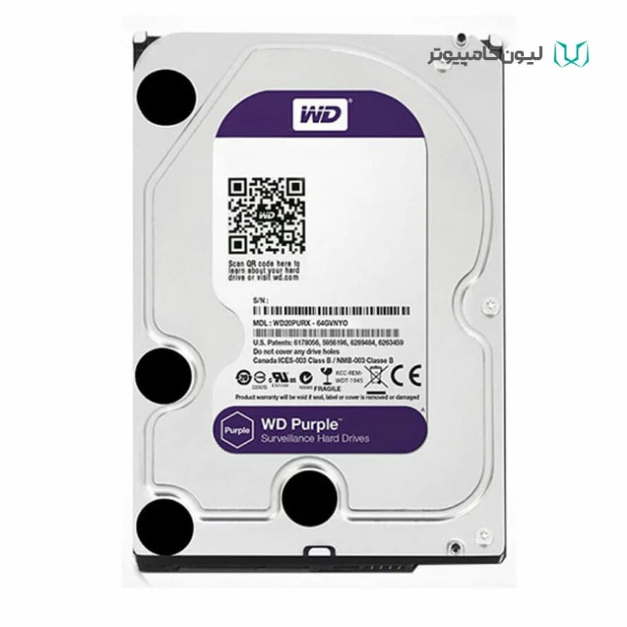 هارد دیسک اینترنال 3.5 اینچ وسترن دیجیتال مدل Purple 64MB ظرفیت 1 ترابایت — تصویر ۲