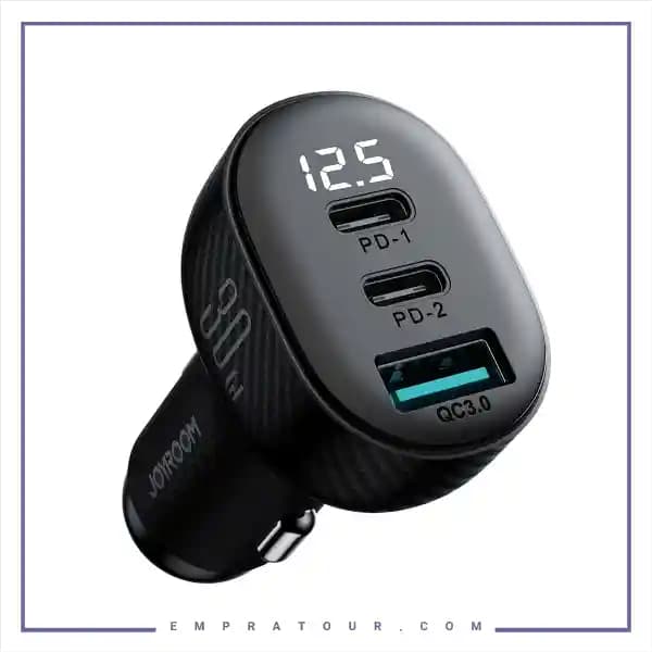 شارژر فندکی 3 پورت 30 وات جویروم JR-CCD04 — تصویر ۴