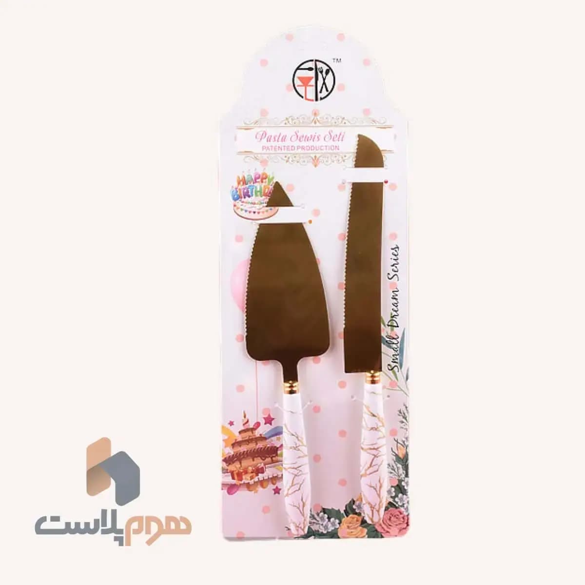 کارد کیک ماربل طلای