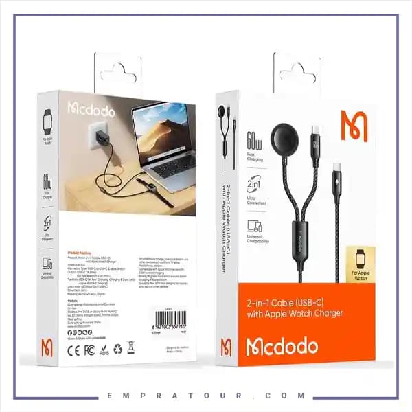 کابل دوسر تایپ سی همراه باشارژر اپل واچ مکدودو CA-2200 — تصویر ۶