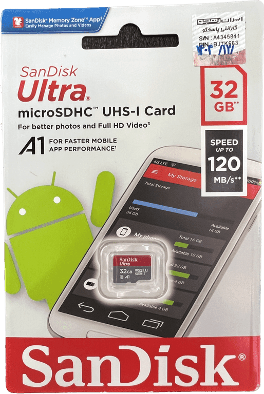کارت حافظه سندیسک Micro SD مدل A1 ظرفیت 32 گیگ