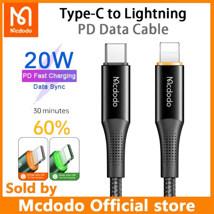 کابل شارژ سریع تایپ سی به لایتنینگ مک دو دو Mcdodo Cable Lightning -Type c Model CA-9960 — تصویر ۳