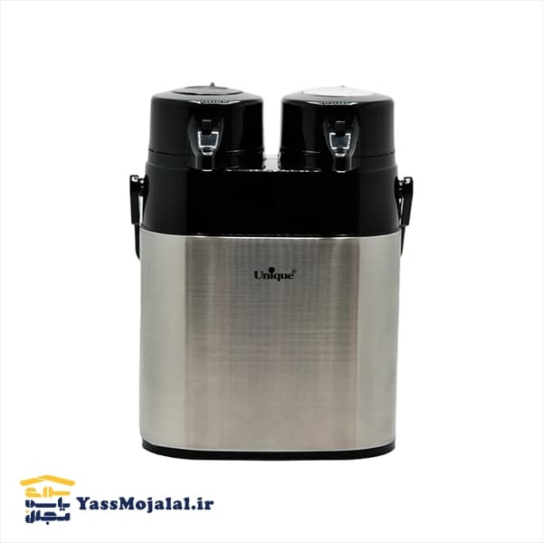 فلاسک دوقلو یونیک مدل UN-9060 1.6 لیتر استیل شیشه دار