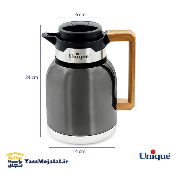 فلاسک یونیک 1.5 لیتر دسته چوبی — تصویر ۲