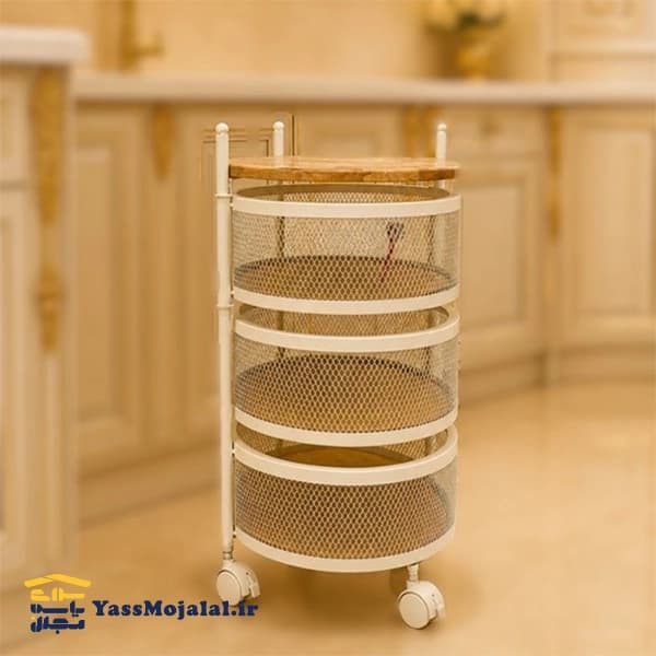 جا پیازی یونیک UN-2856 سه طبقه توری گرد سفید
