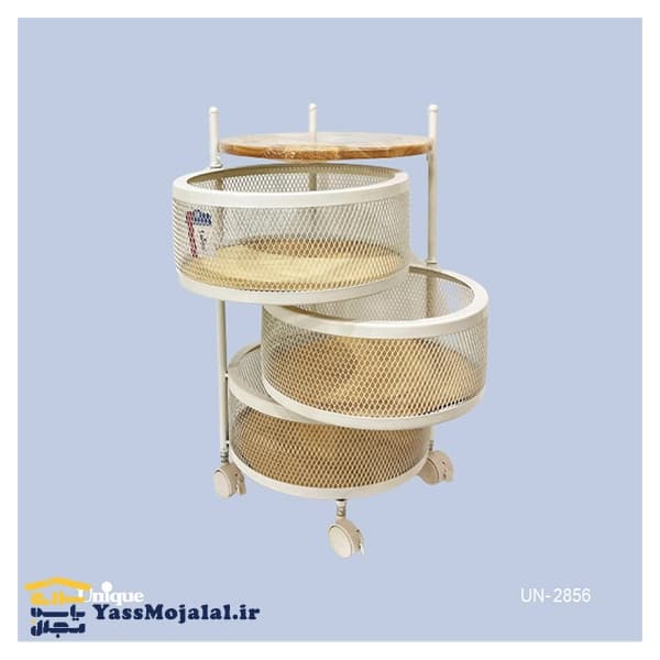 جا پیازی یونیک UN-2856 سه طبقه توری گرد سفید — تصویر ۲