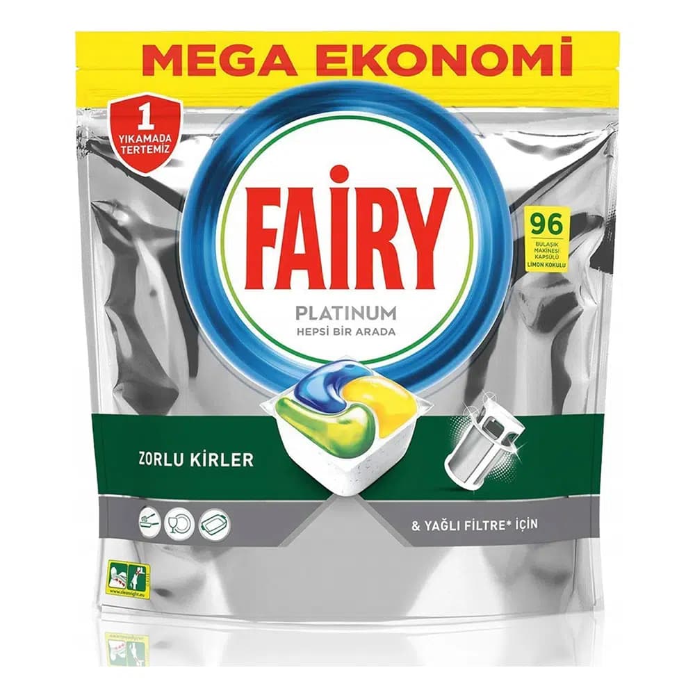 قرص ظرفشویی فیری Fairy مدل پلاتینیوم بسته 96 تایی
