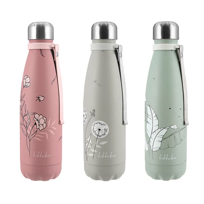 بطری نوشیدنی استیل 500 میلی لیتری مدل Flora کیکابو Kikkaboo