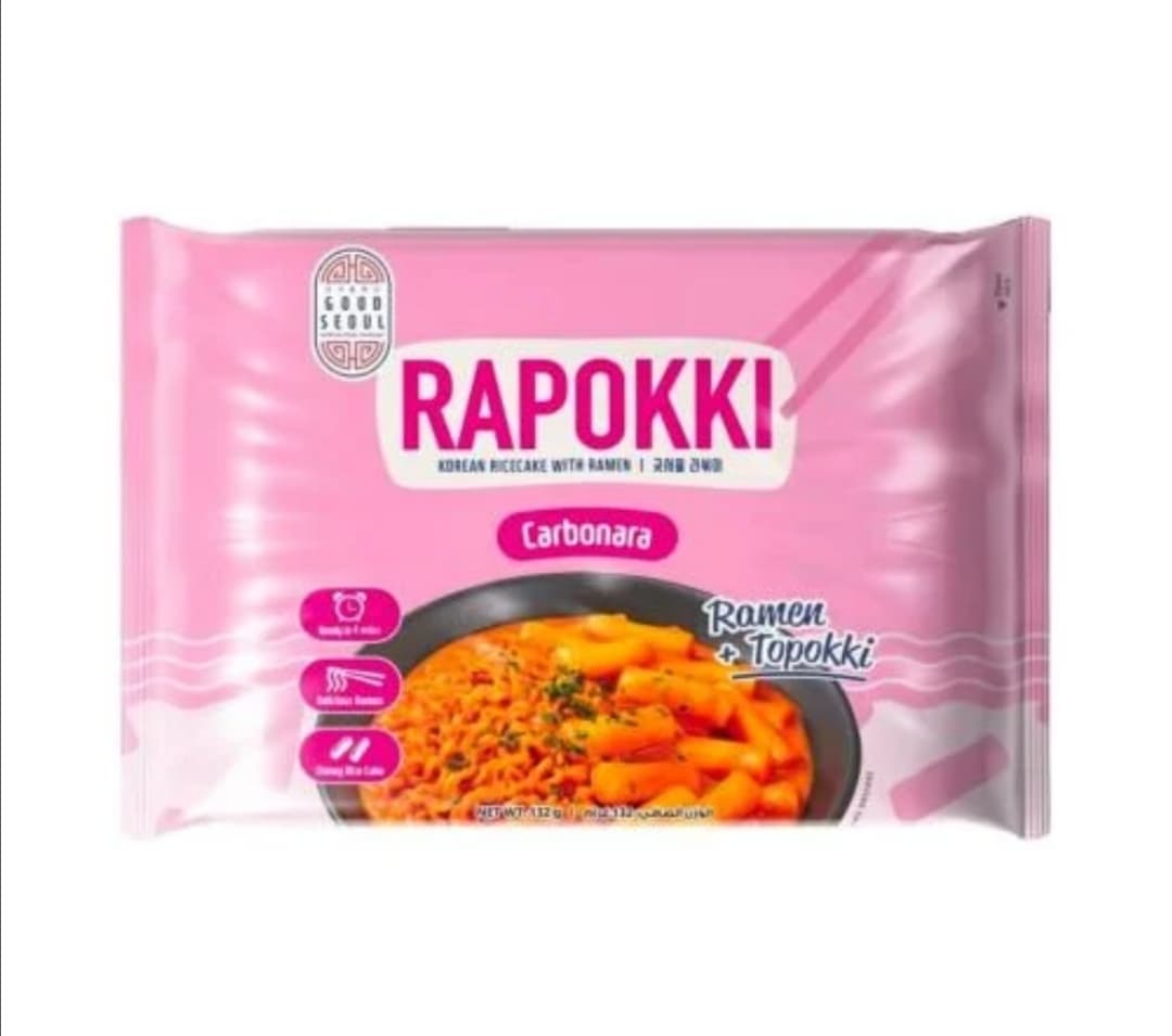 راپوکی (ترکیب نودل و دوکبوکی)با طعم کربونارا132g RAPOKKI CARBONARA(اورجینال)