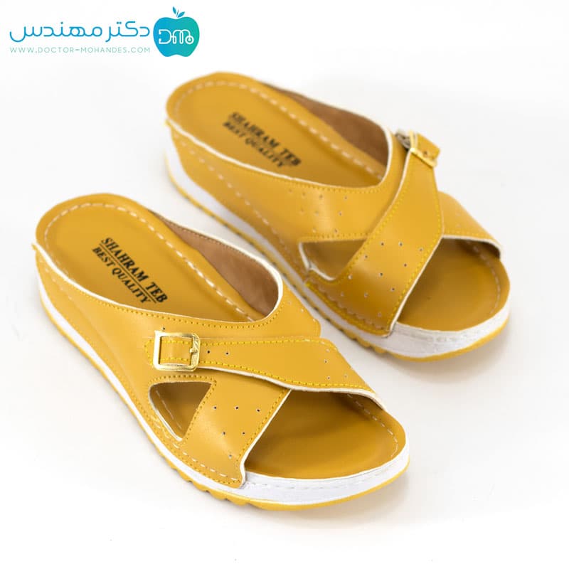 صندل طبی زنانه مدل 1024 رنگ زرد