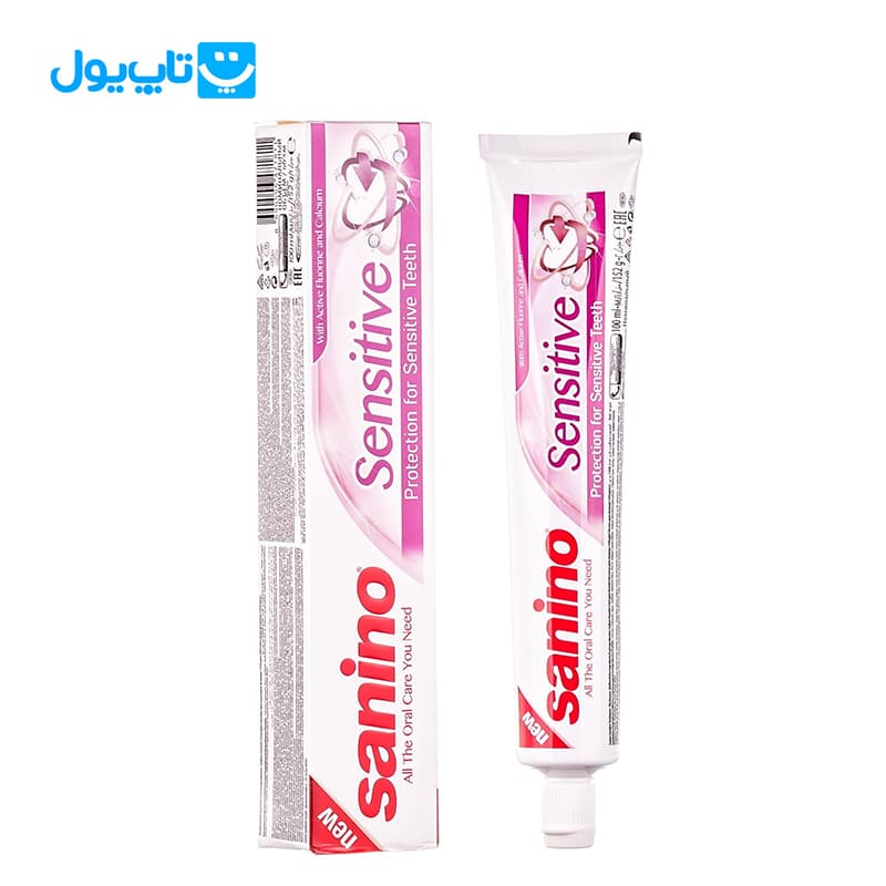 خمیردندان سانینو Sanino مدل Sensitive مناسب لثه های حساس حجم 100 میلی لیتر — تصویر ۲