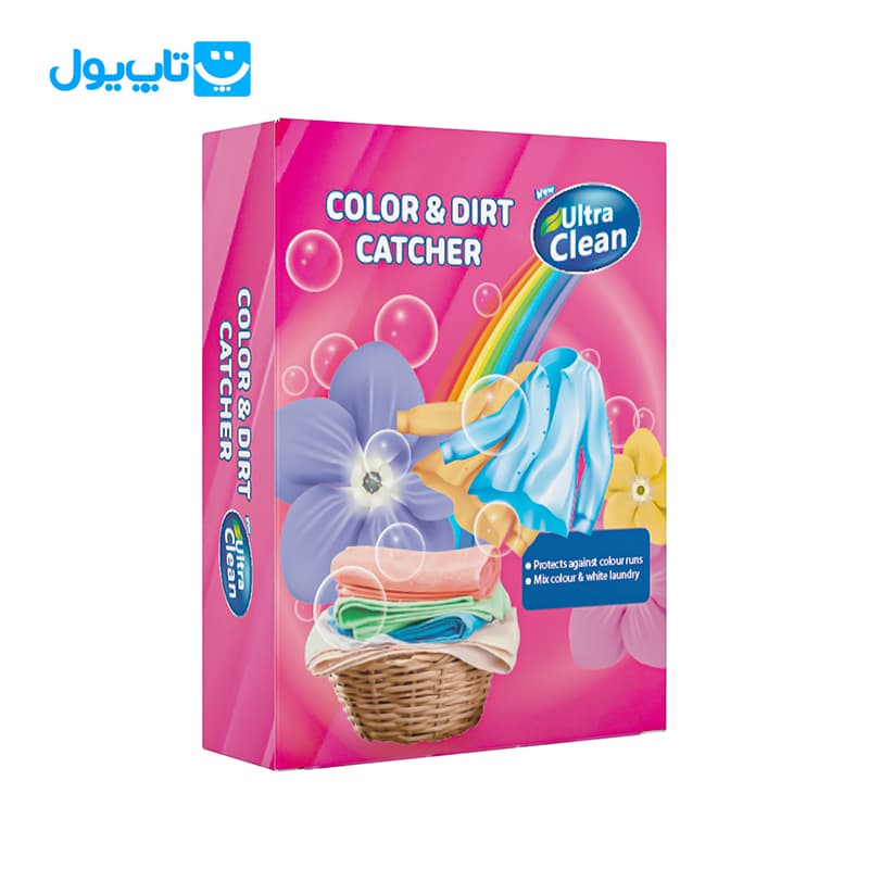 دستمال محافظ رنگ لباس اولترا کلین Ultra Clean مدل Color & Dirt Catcher بسته 30 عددی