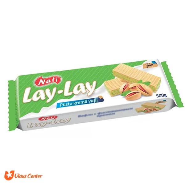 ویفر ناتی لای لای با کرم مغز پسته وزن 500 گرم