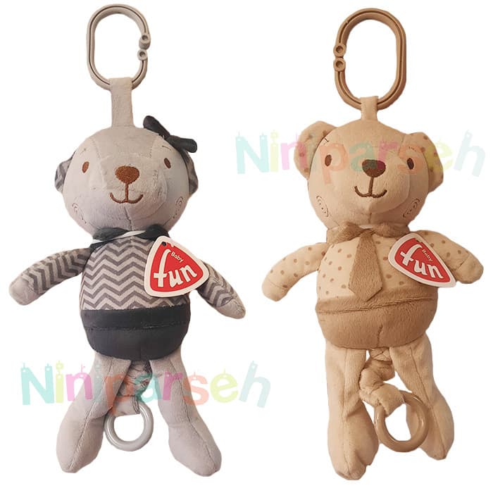 آویز موزیکال نخ کش طرح خرسی بیبی فان Baby Fun