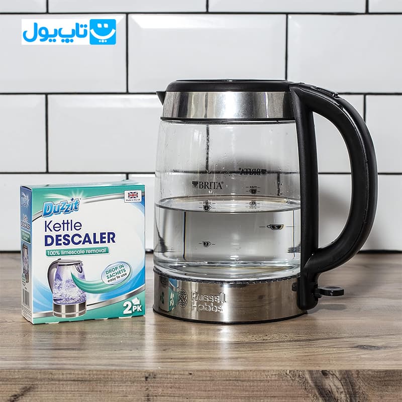 پودر رسوب‌زدا کتری دوزیت Duzzit انگلیس مدل Kettle Descaler مناسب کتری و چای ساز بسته ۲ عددی — تصویر ۳