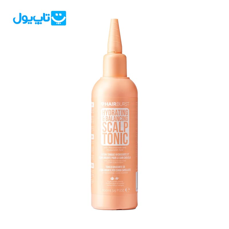 تونیک آبرسان و متعادل‌کننده پوست سر هیربرست HairBrust اسکالپ حاوی نیاسینامید و هیالورونیک اسید با رایحه انجیر و وانیل حجم 100 میلی‌لیتر