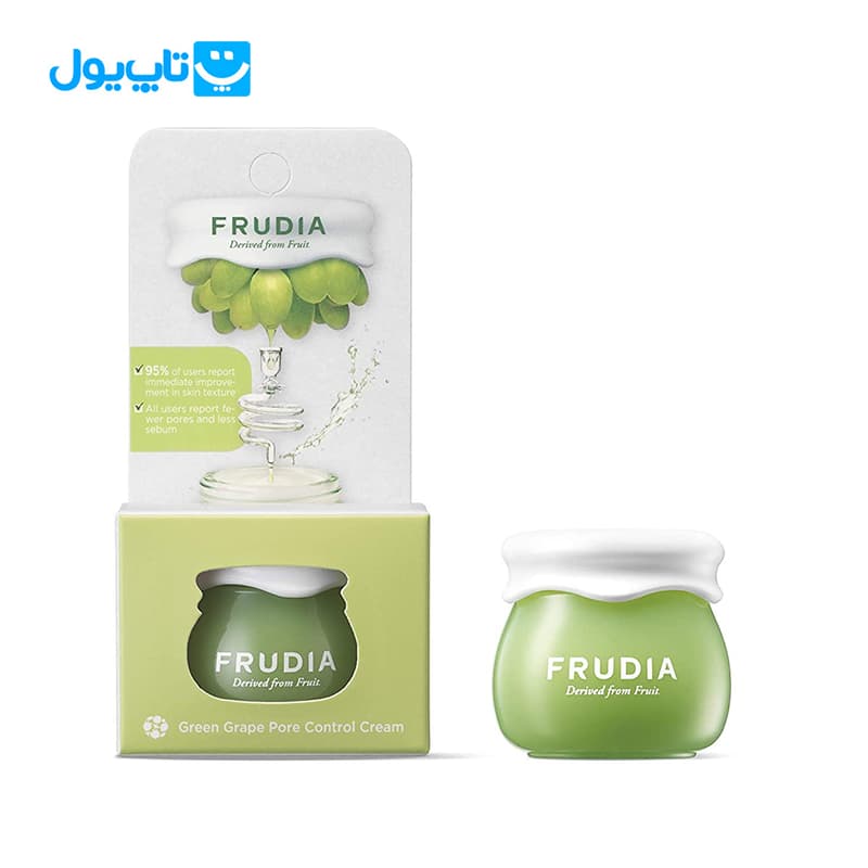 کرم آبرسان فرودیا Frudia حاوی عصاره انگور سبز مدل Green Grape Pore Control مناسب پوست چرب حجم 10 میلی لیتر تراول سایز