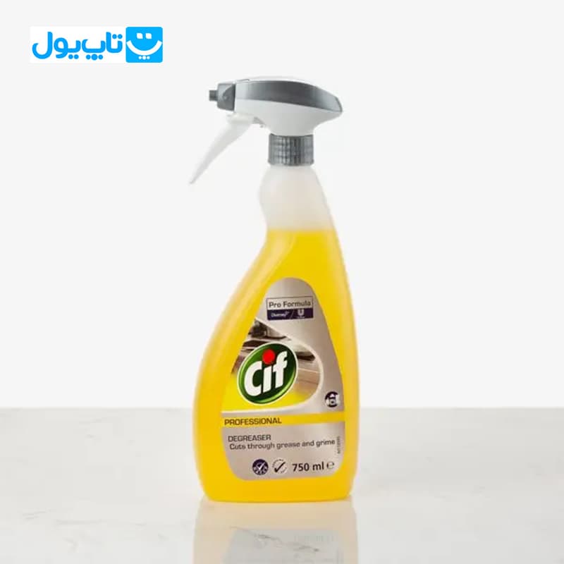 اسپری چربی‌زدا قوی سیف Cif سوئیس مدل Degreaser همراه یدک کنسانتره شارژ مجدد Eco Refill Power Shine حجم 70+۷۵۰ میلی‌لیتر — تصویر ۳