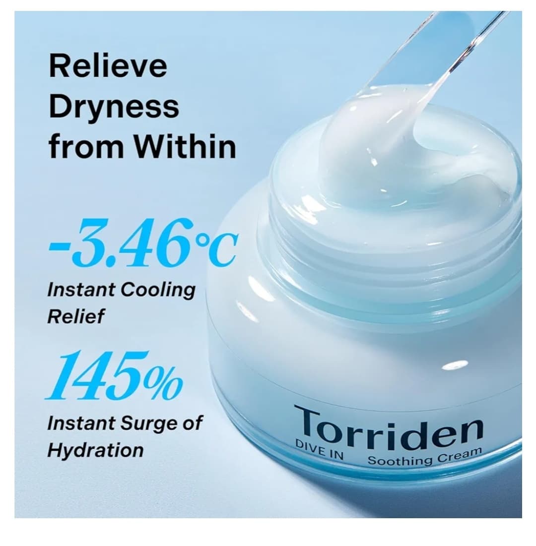 کرم تسکیندهنده هیالورونیک اسید توریدن Torriden DIVE IN Soothing Cream 100ml — تصویر ۷